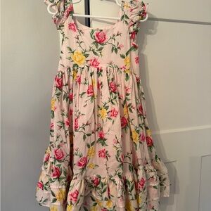 Janie and Jack Pink Ruffled Sundress with Cap Sleeves